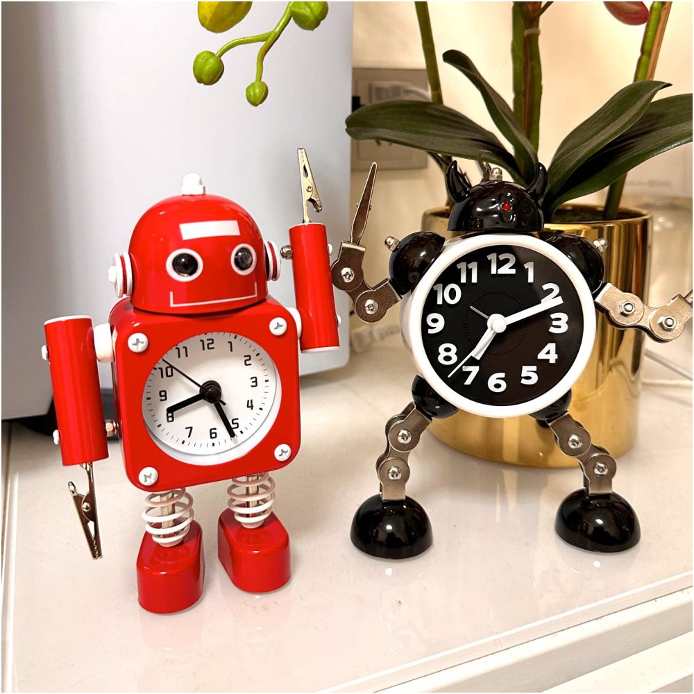 Smart robot alarm clock for children boys and students a creative and personalized wake up tool for 2025 image 0